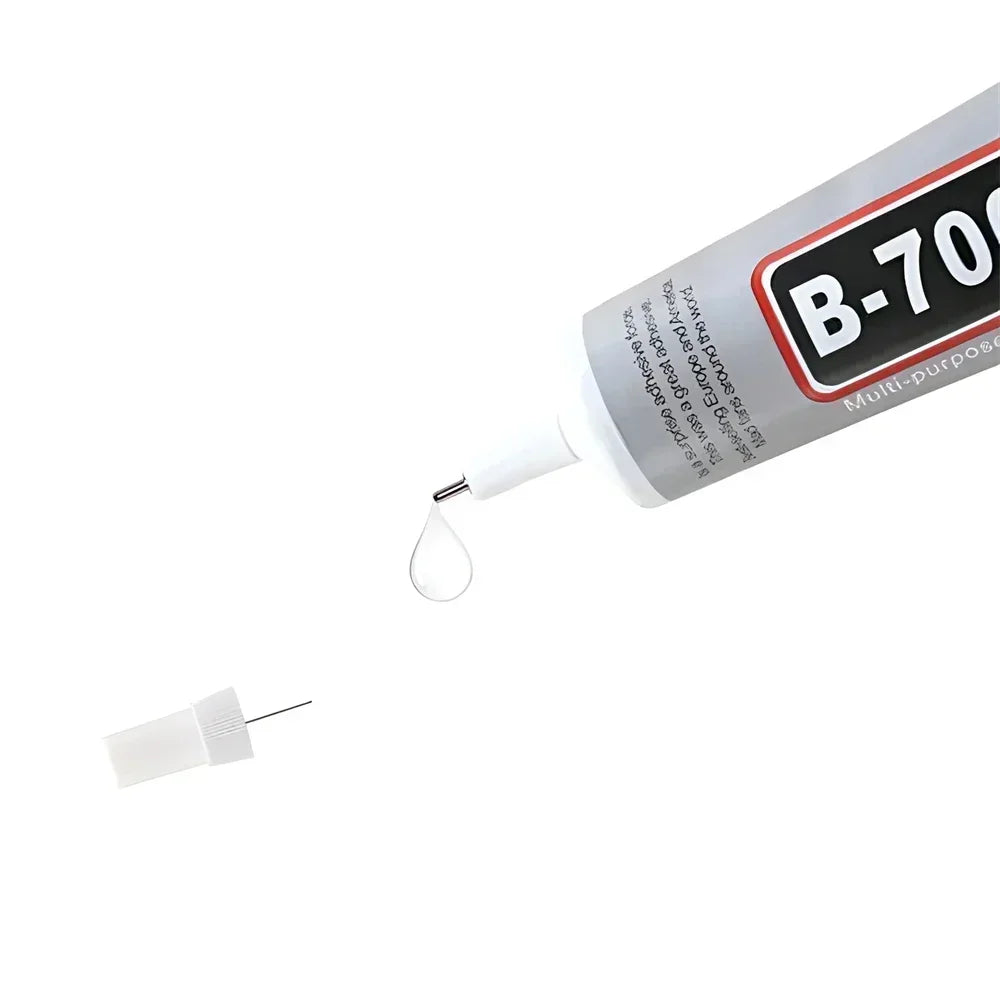 B-7000 contact repair adhesive tube close-up with small drop nozzle and cap