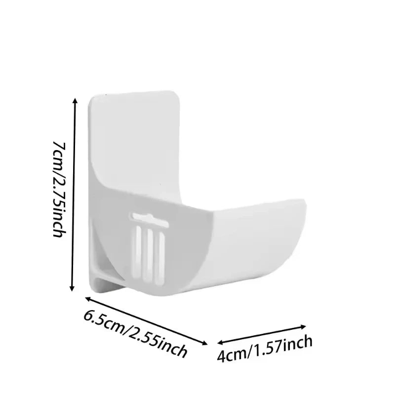 Wall-mounted trash bag holder rack, white plastic wall bracket with bag slots