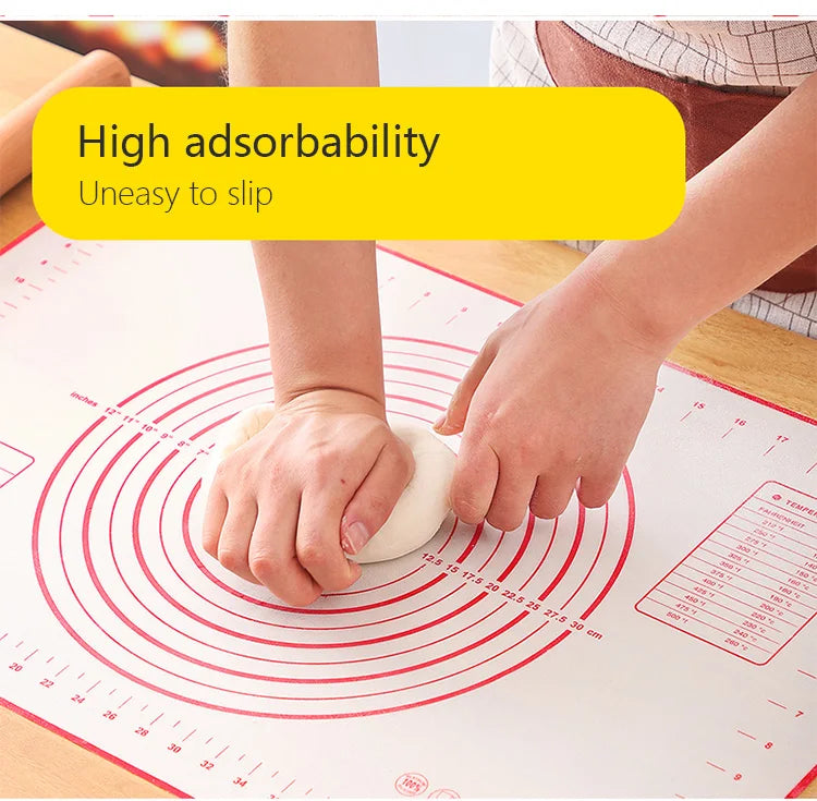 Silicone baking mat for kneading dough on non-slip concentric circles