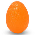 Orange egg-shaped grip strength ball with textured surface