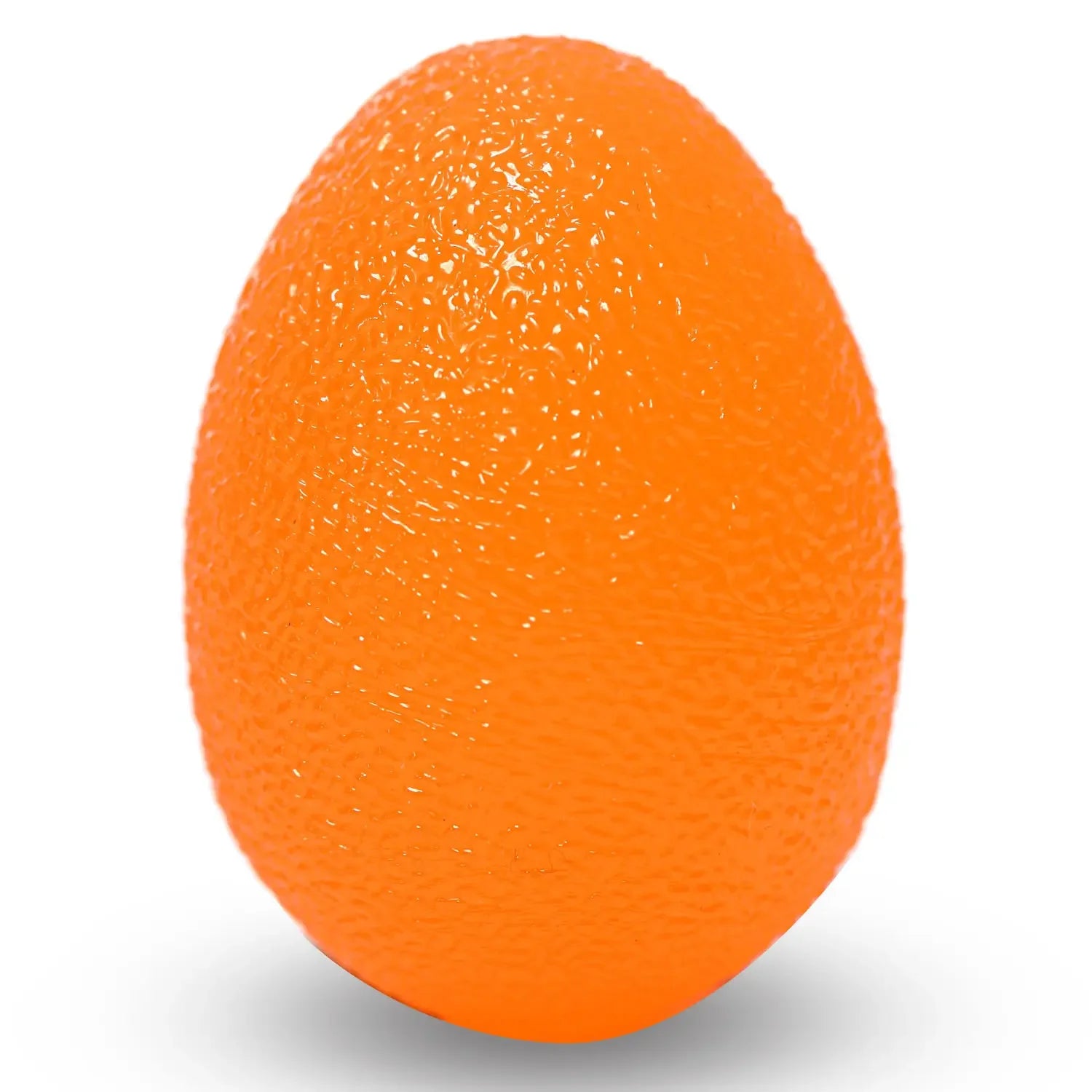 Orange egg-shaped grip strength ball with textured surface