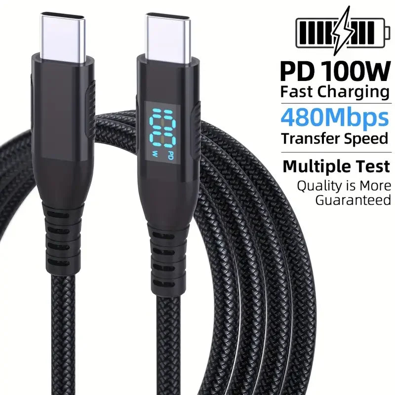 USB-C to USB-C charging cables bundled together with two Type-C connectors