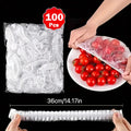 Disposable clear food cover plastic wrap, 100-pack for bowls and plates