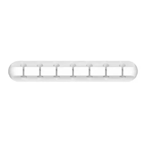 White long cable organizer snap clip with eight cord loops