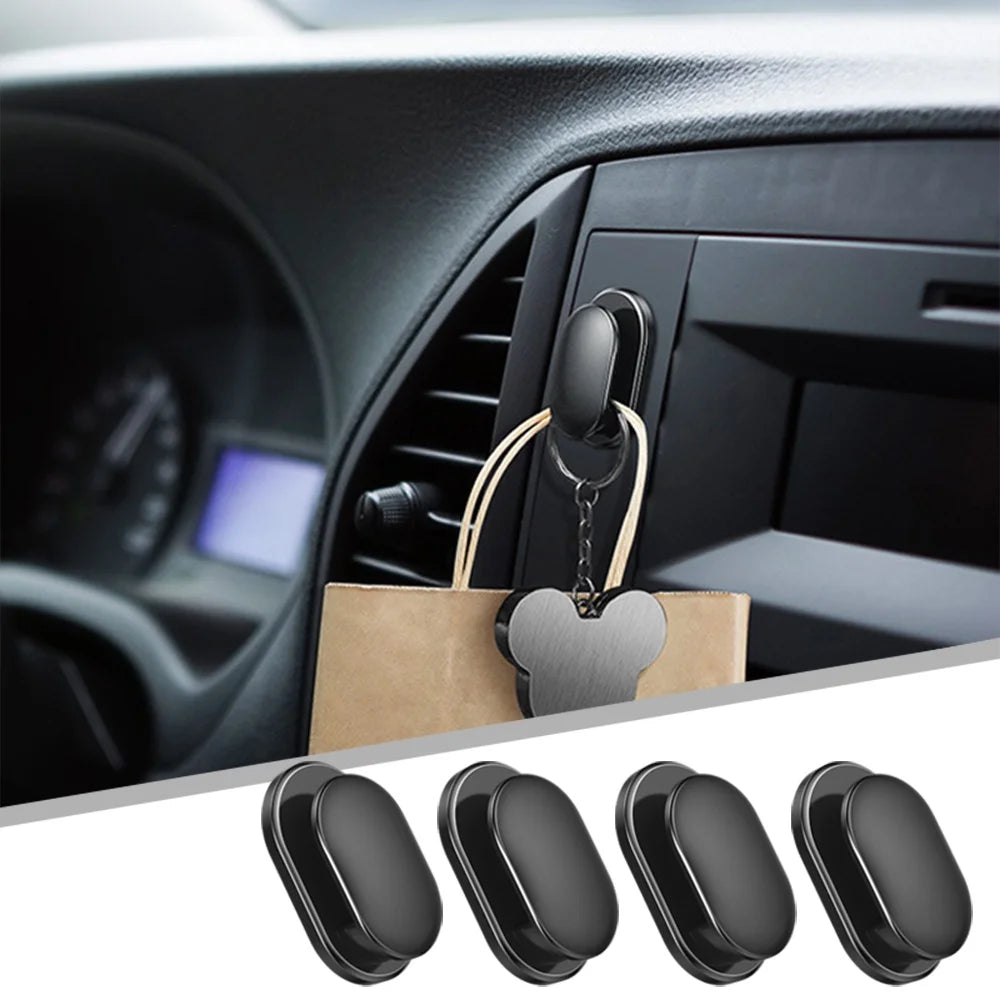 Car dashboard self-adhesive mini hook holders with keys and cable loops