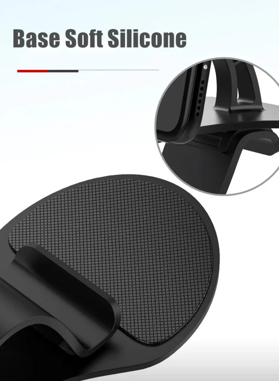 Black car phone holder base with textured soft silicone pad for grip