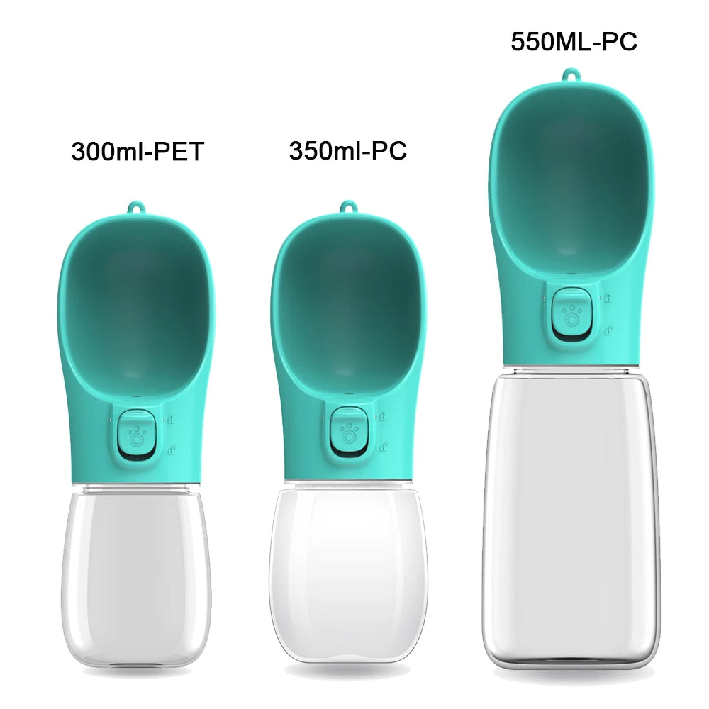 Turquoise pet water bottle set with 300ml-350ml-550ml sizes and flip drinking top