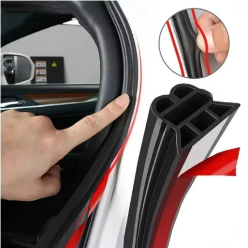 3-layer car door rubber seal strip, black U-channel profile for door weatherstripping