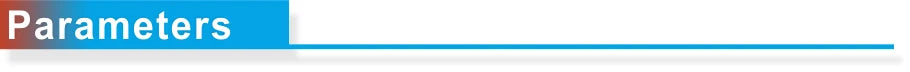 DC turbo fan parameters section header on a blue line.